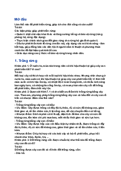 Giải Công nghệ 7 Bài 7: Trồng, chăm sóc và bảo vệ rừng | Chân trời sáng tạo