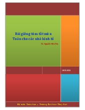 Bài giảng tóm tắt môn  Toán cho các nhà kinh tế | Trường Đại học Kinh Tế Quốc Dân