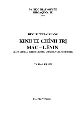 Đề cương bài giảng Kinh tế Chính trị Mác - Lênin môn Kinh tế chính trị | Trường Đại Học Tây Nguyên