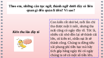 Giáo án điện tử giáo dục công dân  7 Bài 8 Kết nối tri thức:  Quản lí tiền