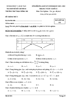 Đề thi học kì 2 Toán 12 năm 2019 – 2020 trường THPT Mạc Đĩnh Chi – TP HCM