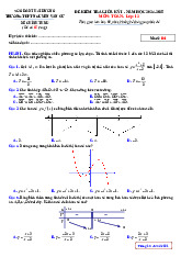 Đề giữa kỳ 1 Toán 12 năm 2024 – 2025 trường THPT Nguyễn Văn Cừ – Hải Dương