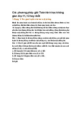 Các phương pháp giải Toán hình học không gian lớp 11, 12 hay nhất