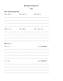 Đề ôn tập ở nhà lớp 3 số 1