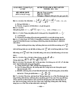 Đề thi vào 10 chuyên môn Toán (chuyên) năm 2021 – 2022 sở GD&ĐT Cà Mau
