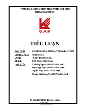 Tiểu luận học phần: Định hướng nghề nghiệp - Xây dựng nhập môn | Đại học Kiến trúc Thành phố Hồ Chí Minh