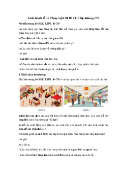 Giải Kinh tế và Pháp luật 10 Bài 3: Thị trường CD