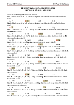 Top 60 câu trắc nghiệm chuyên đề tổ hợp – xác suất – Nguyễn Thị Hương