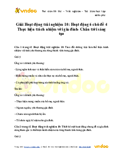 Giải Hoạt động trải nghiệm 10: Hoạt động 6 chủ đề 4 Chân Trời Sáng Tạo