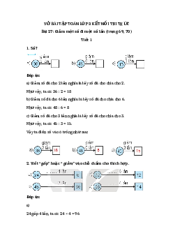 Giải VBT môn Toán 3 - Bài 27: Giảm một số đi một số lần| Kết nối tri thức