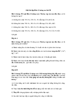 Hóa học 12 - Hóa học và vấn đề môi trường