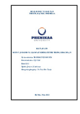 Bài tập lớn học phần Vận hành và giám sát khối lưu trú trong khách sạn | Trường Đại học Phenikaa