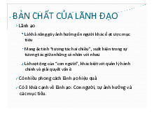 Chương 7: Lãnh đạo - Môn quản trị học - Đại Học Kinh Tế - Đại học Đà Nẵng
