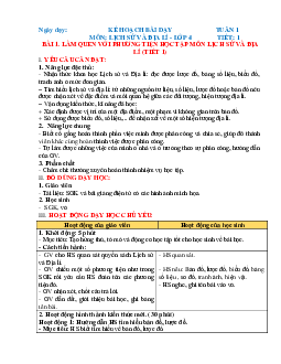Giáo án Lịch sử và địa lí lớp 4 Tuần 1 | Chân trời sáng tạo