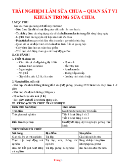 Giáo án trải nghiệm môn KHTN sách chân trời sáng tạo