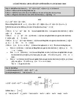 Đề thi chọn HSG Toán 12 THPT năm 2018 – 2019 sở GD&ĐT Đồng Nai