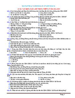 Trắc Nghiệm Sử 9 Bài 20: Cuộc vận động dân chủ trong những năm 1936-1939 (Có Đáp Án)