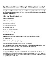 Bạn đến chơi nhà thuộc thể thơ gì? Ai là tác giả bài thơ này?