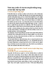 Trình bày ý kiến về văn hóa truyền thống trong xã hội hiện đại hay nhất