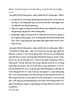 Suy nghĩ về văn bản Em bé thông minh - nhân vật kết tinh trí tuệ dân gian | Văn mẫu 7 Chân trời sáng tạo
