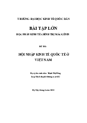 Hội nhập kinh tế quốc tế ở Việt Nam - Triết học Mác Lenin| Đại học Kinh Tế Quốc Dân