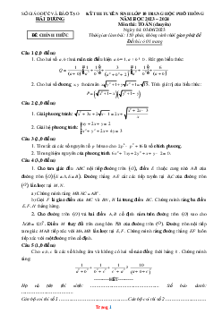 Đề thi tuyển sinh 10 THPT năm 2023-2024 toán chuyên Sở GD Hải Dương (có đáp án và lời giải chi tiết)