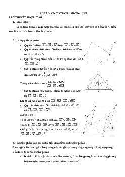 Chuyên đề trắc nghiệm vectơ trong không gian