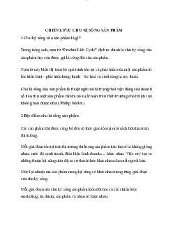 Chiến lược chu kỳ sống của sản phẩm | Tóm tắt quản trị chiến lược sản phẩm | Trường đại học Nha Trang