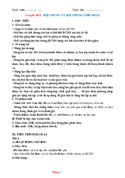 Giáo án dạy thêm Toán 6 Kết nối tri thức bội chung và bội chung nhỏ nhất