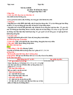 Giáo án Toán 7 C2 - Bài 6. Dãy tỉ số bằng nhau | Cánh diều
