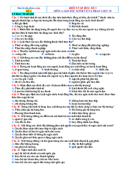 Đề thi học kì 1 môn Giáo dục Kinh tế và Pháp luật 10 sách Cánh diều đề 1