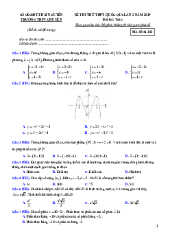 Đề thi thử Toán THPT Quốc gia 2019 lần 2 trường THPT chuyên Thái Nguyên