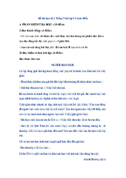 Đề thi học kì 2 Tiếng Việt lớp 3 | Cánh Diều Số 1