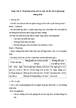 Soạn bài Thảo luận nhóm nhỏ về một vấn đề cần có giải pháp thống nhất - Chân trời sáng tạo 6