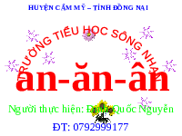 Giáo án điện tử Tiếng việt 1 bài 1 Chân trời sáng tạo: Học vần: an, ăn, ân