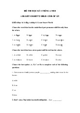 Đề thi học kỳ 1 môn Tiếng Anh lớp 8 năm học 2024 - 2025 | Bộ sách I Learn Smart World