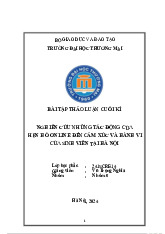Nghiên Cứu Tác Động Của Hẹn Hò Online Đến Cảm Xúc Sinh Viên | Bài thảo luận Phương pháp nghiên cứu khoa học
