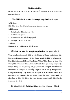 Tập làm văn lớp 3: Đoạn văn kể về một sự việc đã để lại cho em nhiều ấn tượng trong năm học vừa qua | Kết nối tri thức