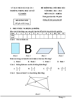 Đề học kì 2 Toán 6 năm 2022 – 2023 trường THCS Vân Đồn – TP HCM