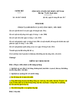 Nghị định về đào tạo, bồi dưỡng cán bộ, công chức và viên chức | Trường Đại Học Thủ Đô Hà Nội