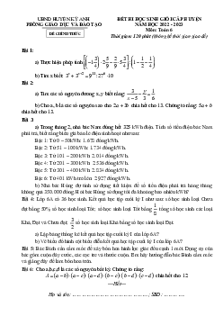 Đề học sinh giỏi huyện Toán 6 năm 2022 – 2023 phòng GD&ĐT Kỳ Anh – Hà Tĩnh