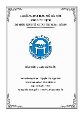 Tiểu luận Kinh tế chính trị Mác - Lênin: Phân tích về độc quyền và tác động môn Kinh tế chính trị | Trường đại học Mở Hà Nội
