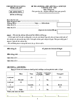 Đề Thi Chọn Học Sinh Giỏi THCS Cấp Huyện Năm Học 2018 – 2019 Môn Tiếng Anh Phòng GD&ĐT Huyện Đoan Hùng