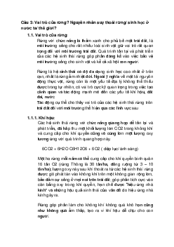 Tổng hợp bài soạn hay | Môi trường và phát triển | Đại học Khoa học Xã hội và Nhân văn, Đại học Quốc gia Thành phố HCM