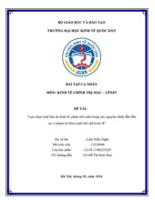 Tiểu luận kinh tế chính trị - Kinh tế Chính trị Mác-Lê Nin (KTCT01) | Đại học kinh tế quốc dân NEU