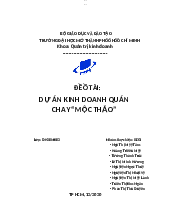 Tiểu luận Dự án Kinh doanh đồ chay ''Mọc Thảo'' - Quản trị dự án | Đại học Mở Thành phố Hồ Chí Minh