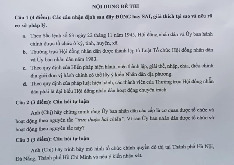 Đề thi cuối kỳ học phần Luật tổ chức chính quyền địa phương năm 2024 - 2025 | Đại học Luật Thành phố Hồ Chí Minh