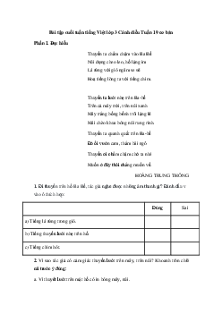 Bài tập cuối tuần tiếng Việt lớp 3 Cánh diều Tuần 19 cơ bản