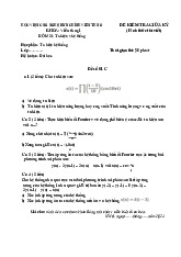 Đề kiểm tra giữa kỳ số 01 môn Tín hiệu và hệ thống | Học viện Công Nghệ Bưu Chính Viễn Thông