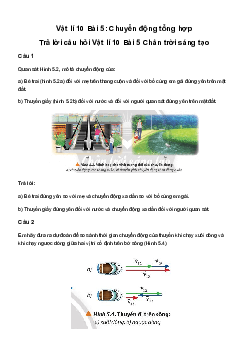 Vật lí 10 Chân Trời Sáng Tạo Bài 5: Chuyển động tổng hợp